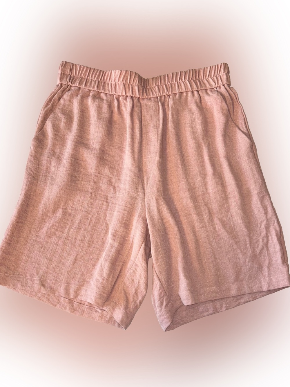 Halara Trouser Shorts Womens Large New High Waist Pink Elastic Coastal Resort